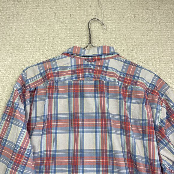 Lacoste Mens Sz 44 Classic Fit Pink & Blue Plaid Button Down Dress Shirt Casual - Picture 11 of 14